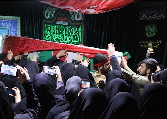 مراسم وداع با پیکر مطهر شهید مدافع حرم، پاسدار سید احسان میرسیار برگزار شد