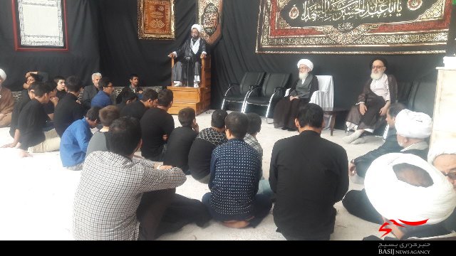 دیدار بسیجیان روستای نظام‌آباد با آیت‌الله نوری‌همدانی