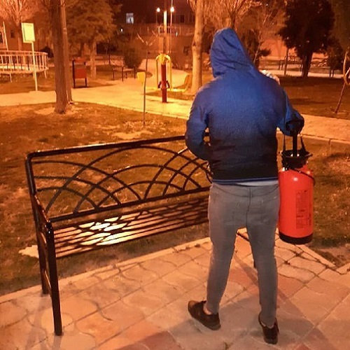 ضدعفونی معابر شهری و دوخت ماسک توسط بسیجیان ناحیه میثم تمار