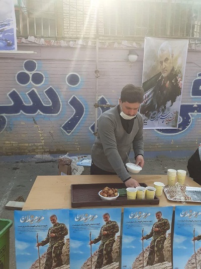 برپایی ایستگاه صلواتی به مناسبت سالگرد سردار سلیمانی