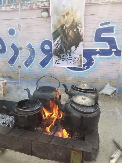 برپایی ایستگاه صلواتی به مناسبت سالگرد سردار سلیمانی
