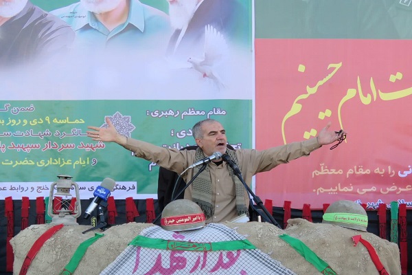 مراسم بزرگداشت اولین سالگرد شهادت سردار شهید حاج قاسم سلیمان در خنج با حضور سردار اهوازیان