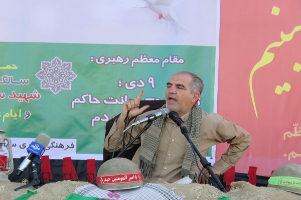 مراسم بزرگداشت اولین سالگرد شهادت سردار شهید حاج قاسم سلیمان در خنج با حضور سردار اهوازیان
