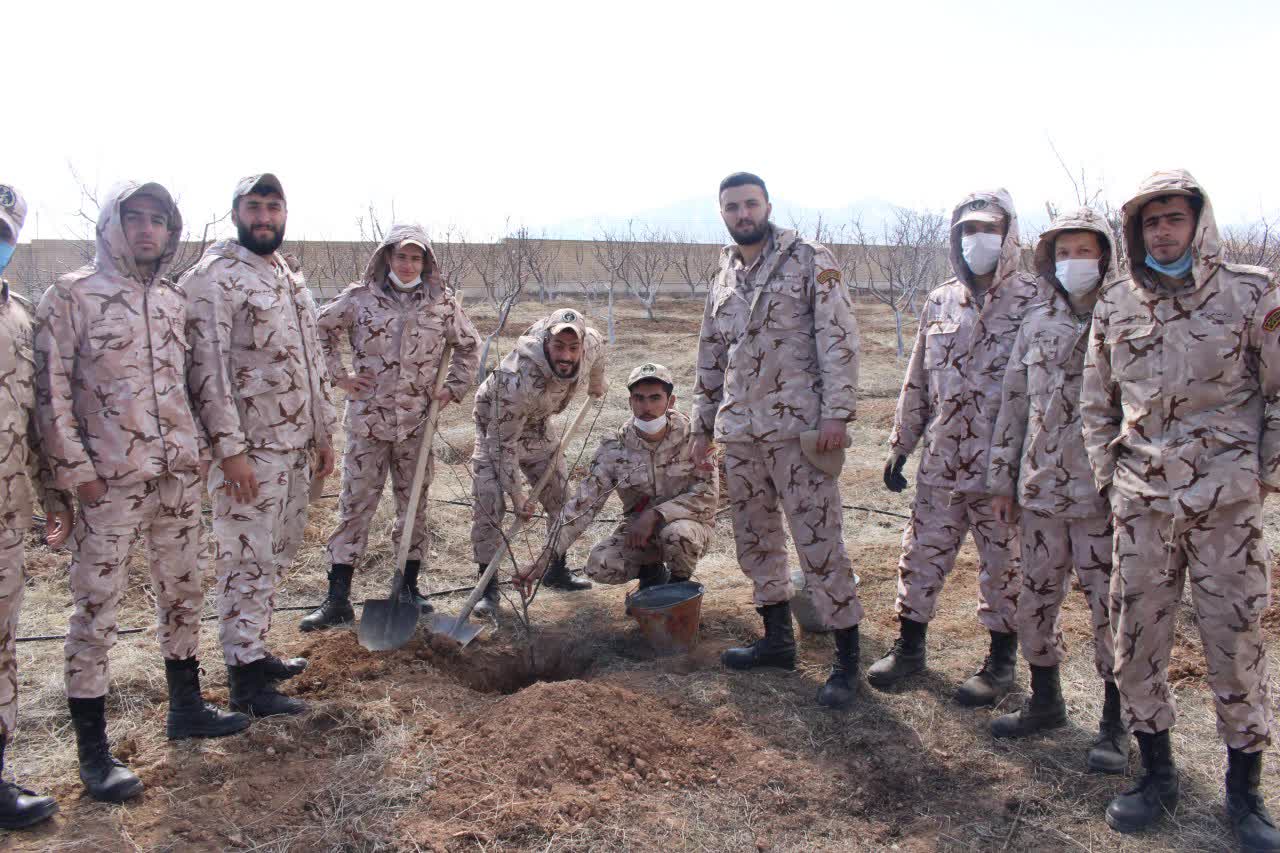 کاشت نهال در محوطه سپاه ناحیه ابهر