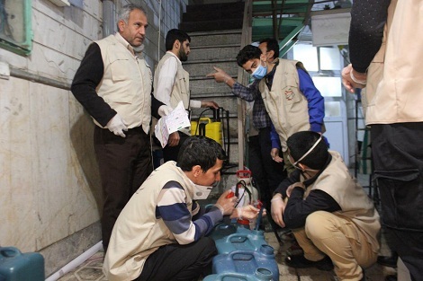 اقدامات جهادی بسیجیان ناحیه شهید بهشتی در مقابله با کرونا