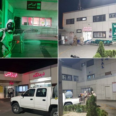 ضدعفونی معابر و بیمارستان های منطقه 18 تهران