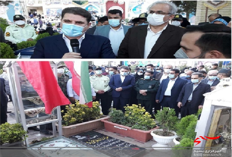 امام جمعه و استاندار کرمان در جوار مرقد شهید سلیمانی رای خود را به صندوق انداختند
