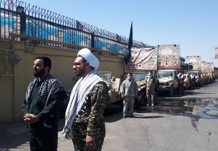 مراسم نمادین کاروان مقاومت در ناحیه مقاومت بسیج میثم تمار