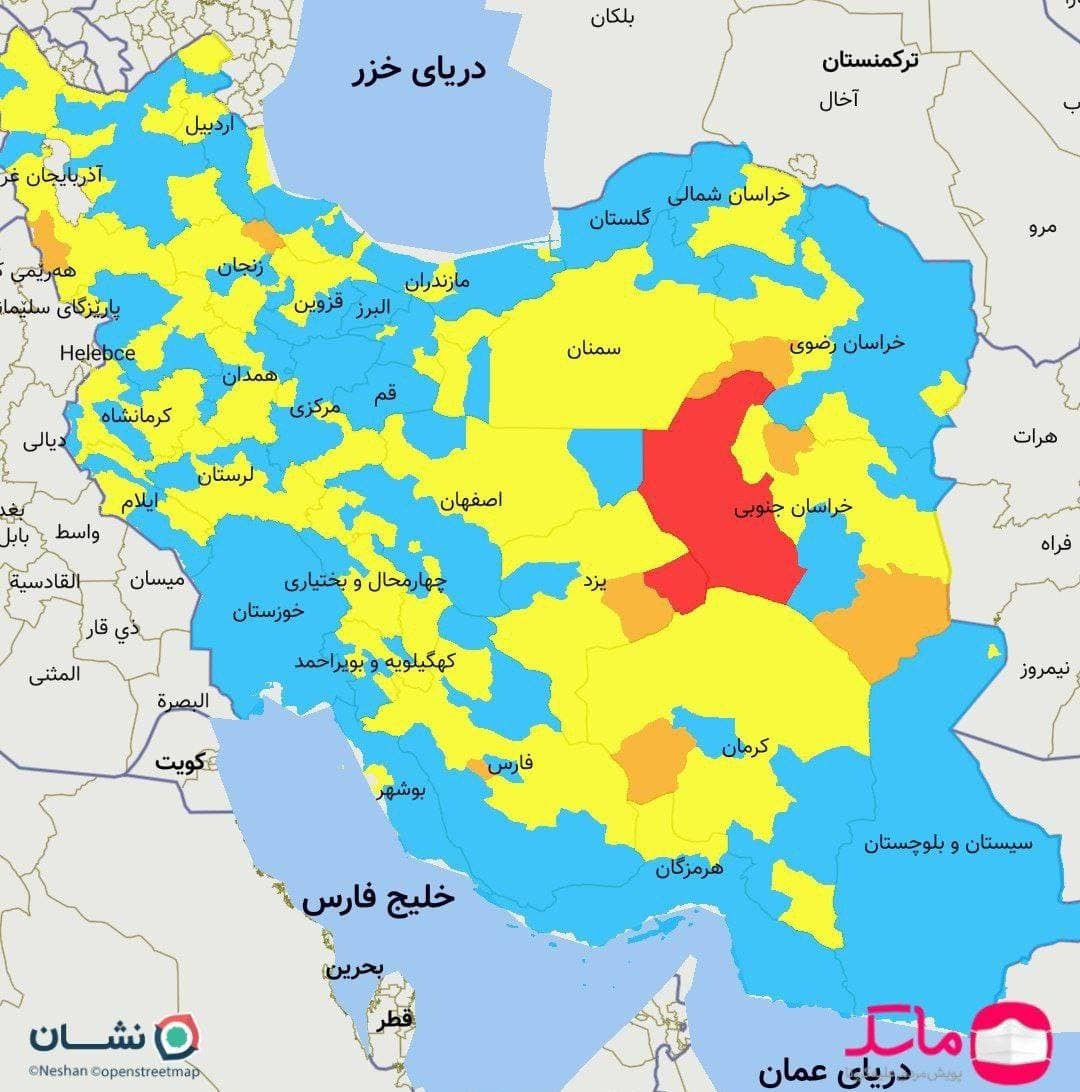 نقشه کرونایی گلستان آبی شد