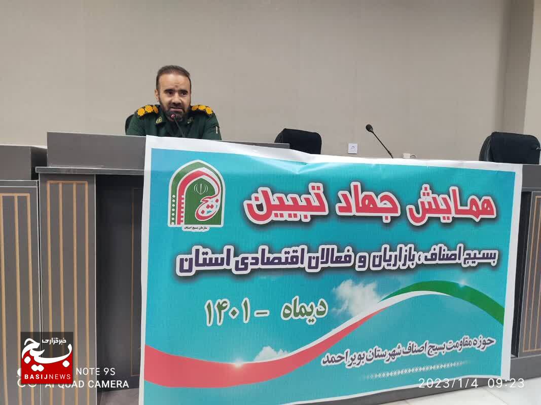 برگزاری نشست جهاد تبیین سازمان بسیج اصناف، بازریان و فعالان اقتصادی استان