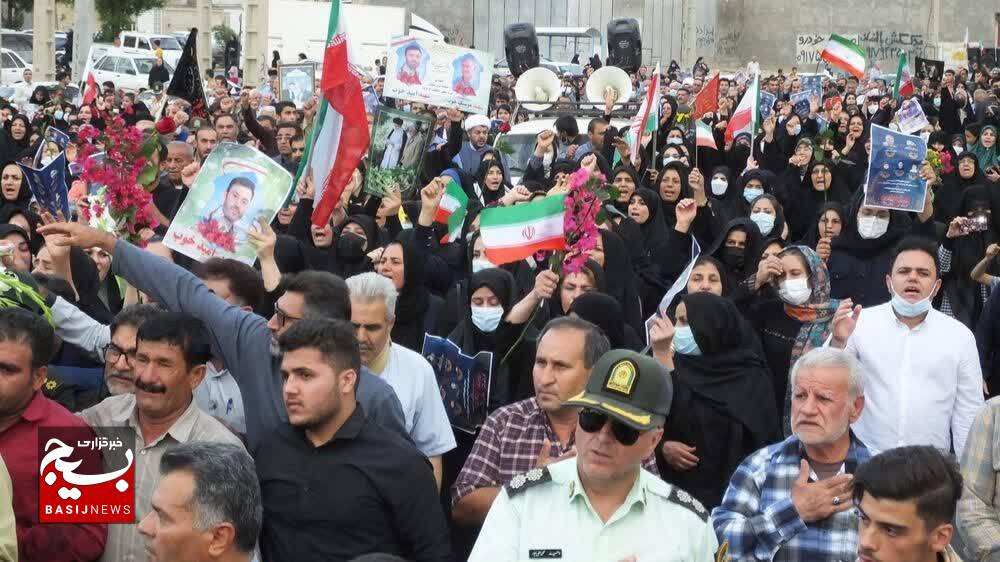 تشییع باشکوه پیکر مطهر شهید خوشنام در گچساران + تصاویر و فیلم