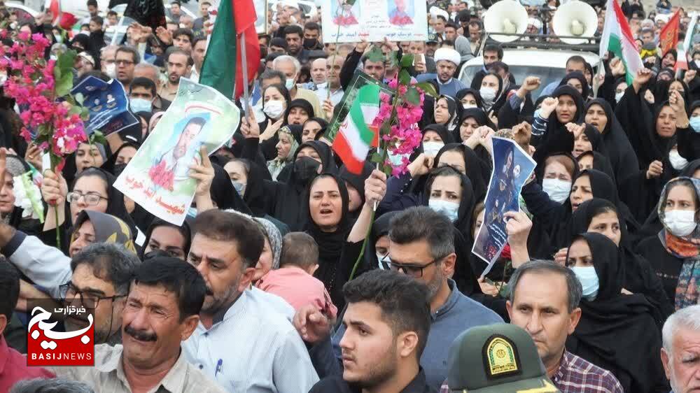 تشییع باشکوه پیکر مطهر شهید خوشنام در گچساران + تصاویر و فیلم