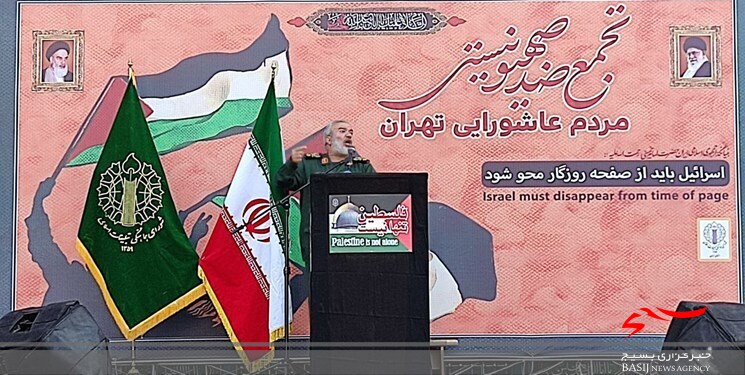 تجمع تهرانی&zwnj;ها در محکومیت صهیونیست&zwnj;ها/ رئیس دفتر حماس: سلیمانی به ما آموخت که ملت امام حسینیم