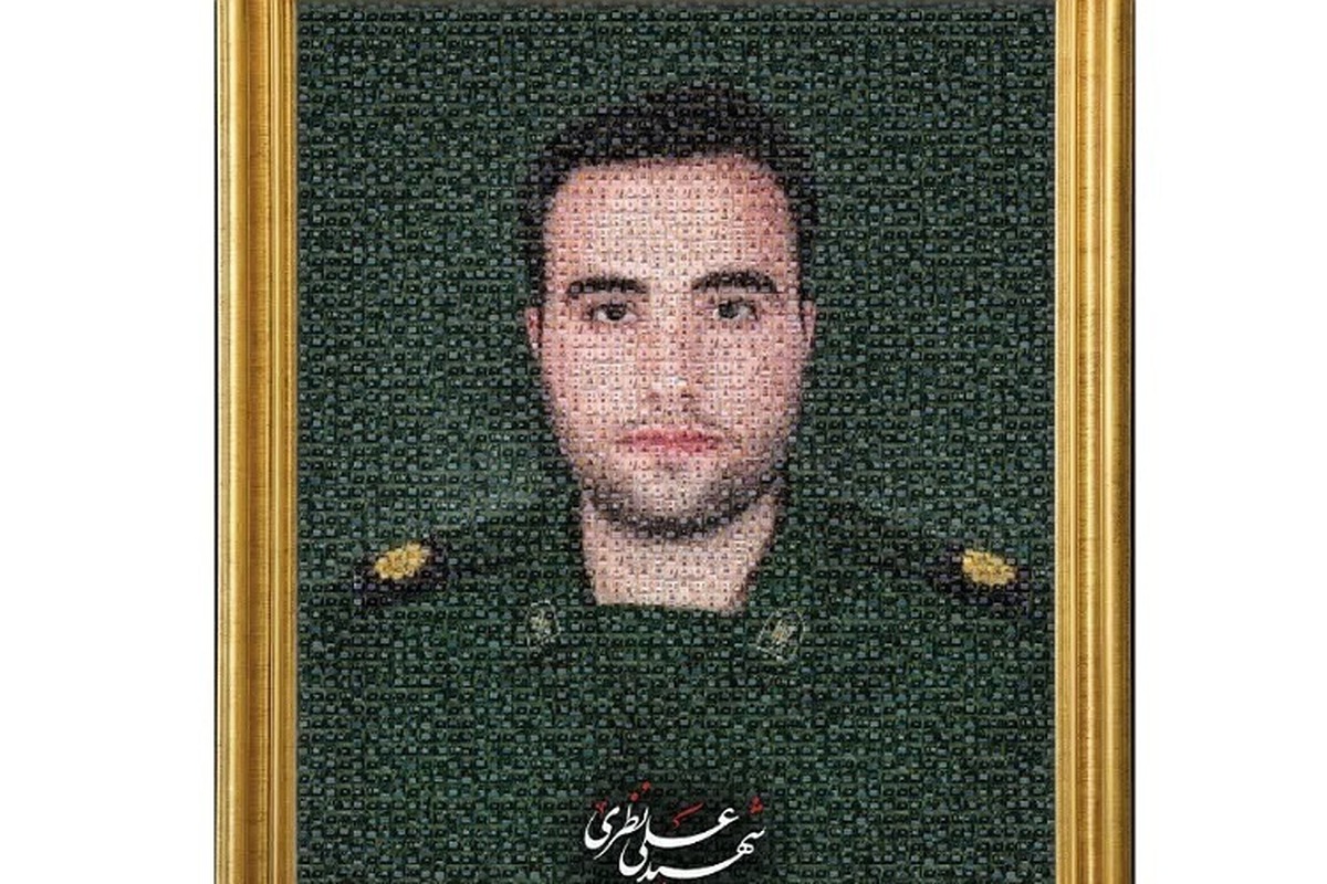 تمثال شهید نظری با عکس ۱۱۰۰ دانش‌آموز ملایری طراحی شد