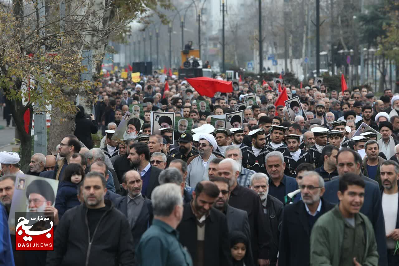 راهپیمایی مردم گیلان در پی محکومیت انفجار تروریستی کرمان