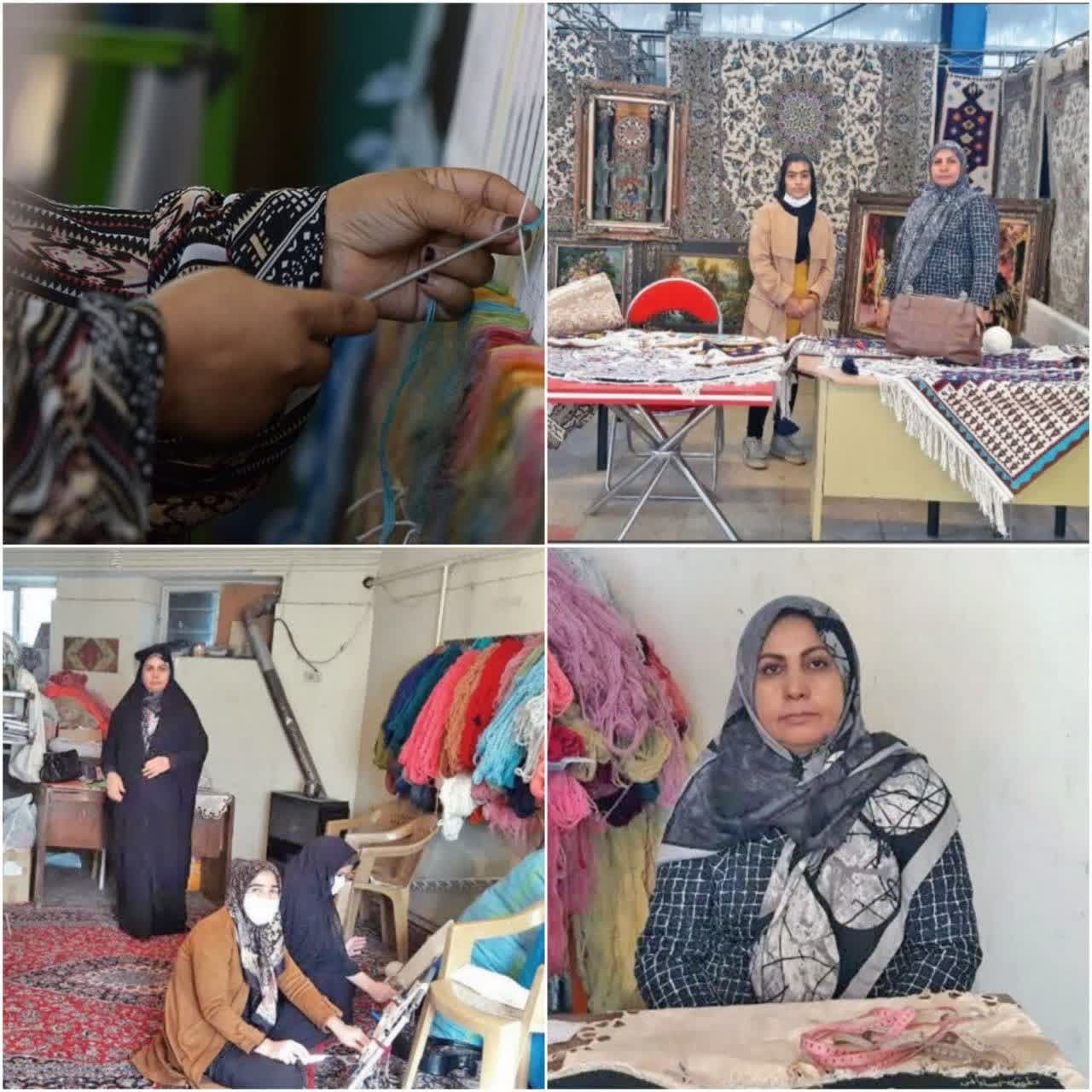 آموزش بافت ۱۰۰ دار قالی توسط کارآفرین کرمانشاهی