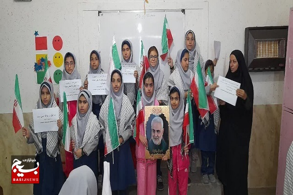 پویش «جشن پیروزی جبهه مقاومت فلسطین» در مدارس جهرم+تصاویر