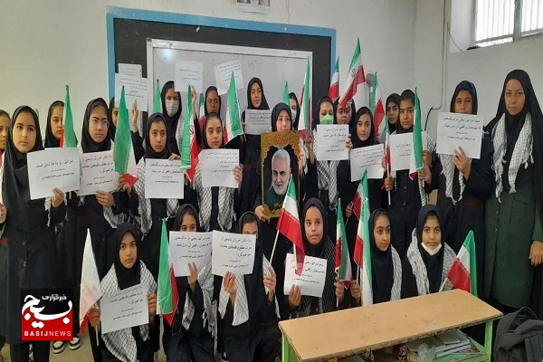 پویش «جشن پیروزی جبهه مقاومت فلسطین» در مدارس جهرم+تصاویر