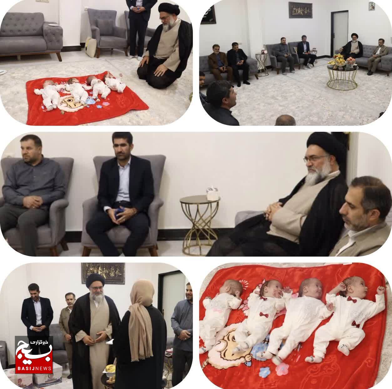 اهدای بسته ۴۴ میلیونی بنیاد پانزده خرداد به نوزادان چهارقلویی یاسوجی