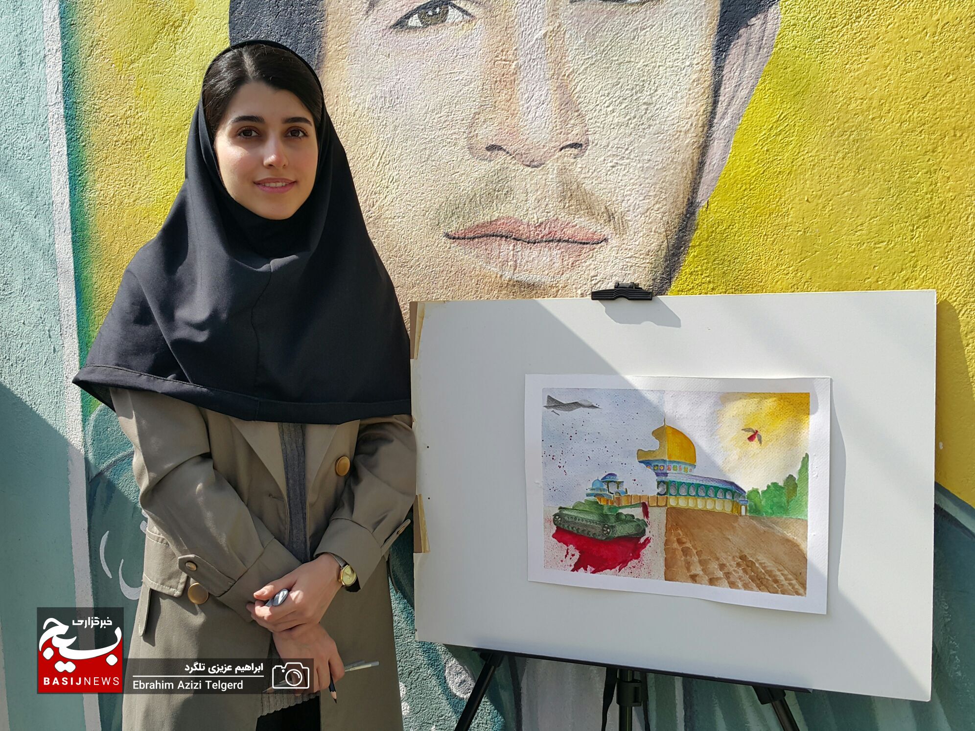 برگزاری ورکشاپ نقاشی در حاشیه راهپیمایی ۱۳ آبان در یاسوج +( تصاویر)