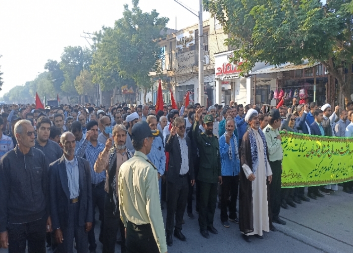 راهپیمایی مردم منوجان در حمایت از کودکان غزه