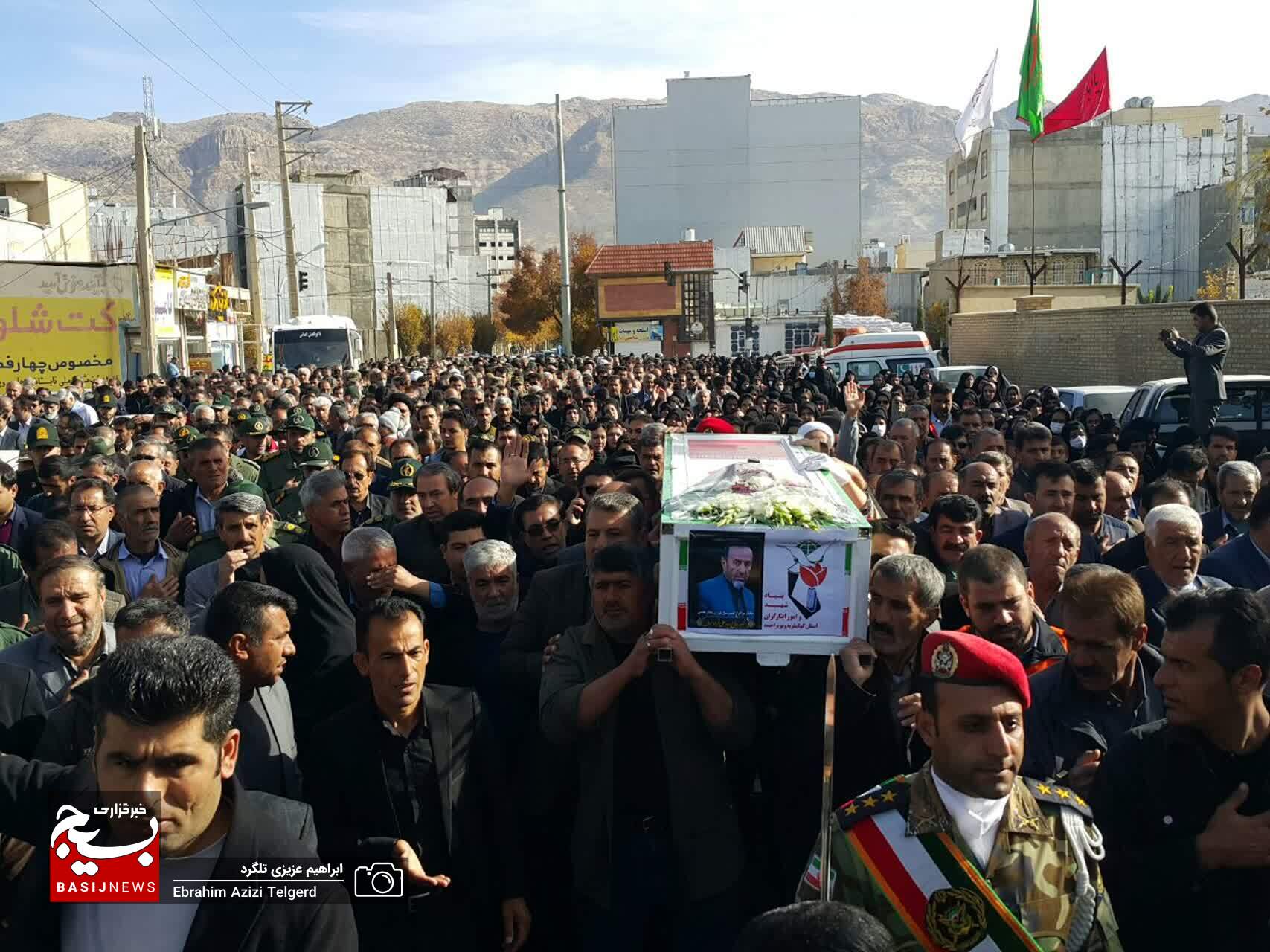 تشییع باشکوه پیکر جانباز شهید سید علی فردوسیان در یاسوج +( تصاویر)