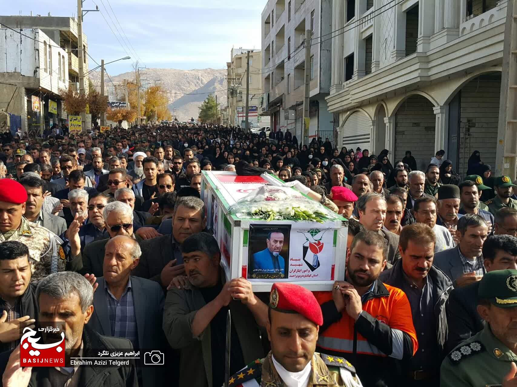 تشییع باشکوه پیکر جانباز شهید سید علی فردوسیان در یاسوج +( تصاویر)