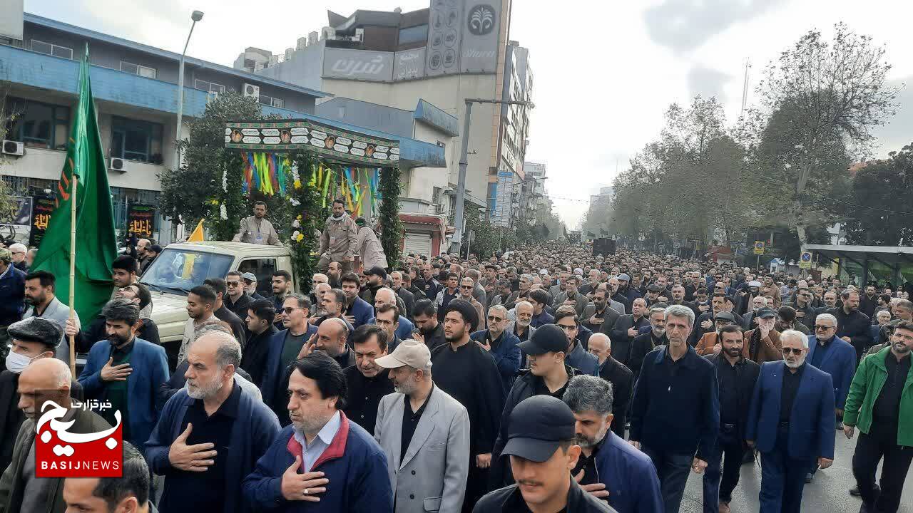 پیکر شهید مدافع امنیت و ۶ شهید گمنام در رشت تشییع شد پیکر شهید مدافع امنیت و ۶ شهید گمنام در رشت تشییع شد