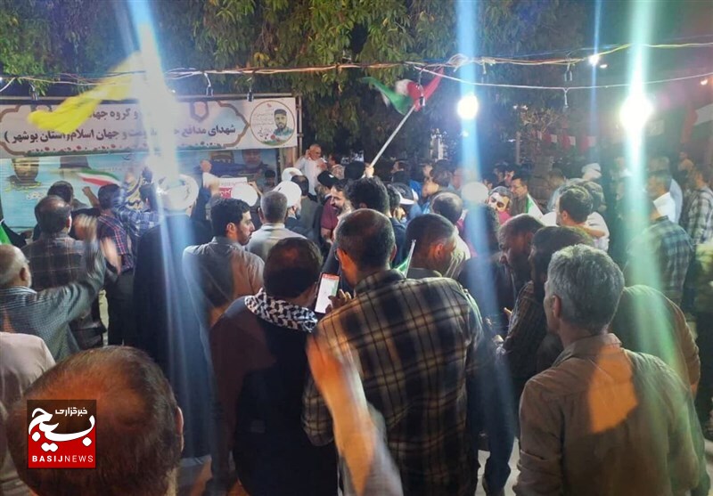 تجمع بوشهری‌ها در حمایت از حمله به اسرائیل