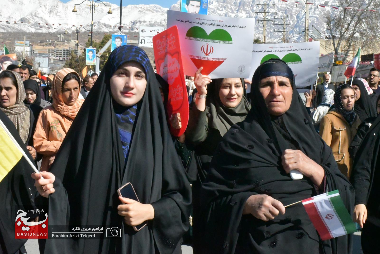 جلوه هایی تماشایی از حضور حماسی مردم یاسوج در راهپیمایی ۲۲ بهمن