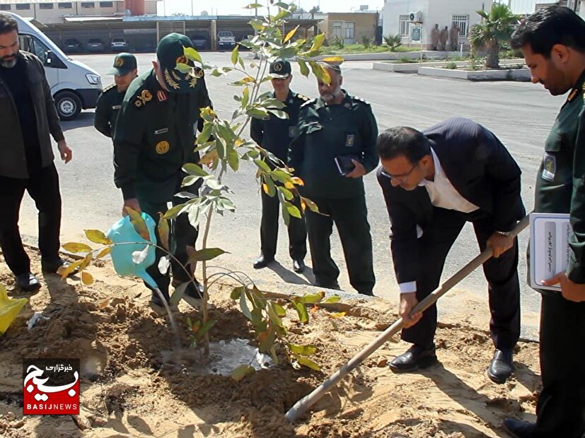 کاشت نهال با مشارکت سپاه استان بوشهر