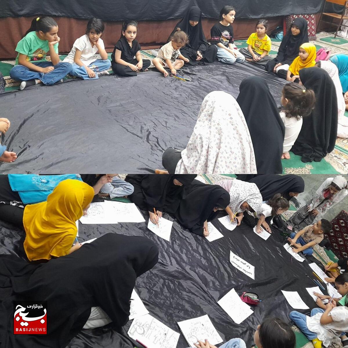 ایستگاه نقاشی محرمی برای کودکان هفتکلی برپا شد