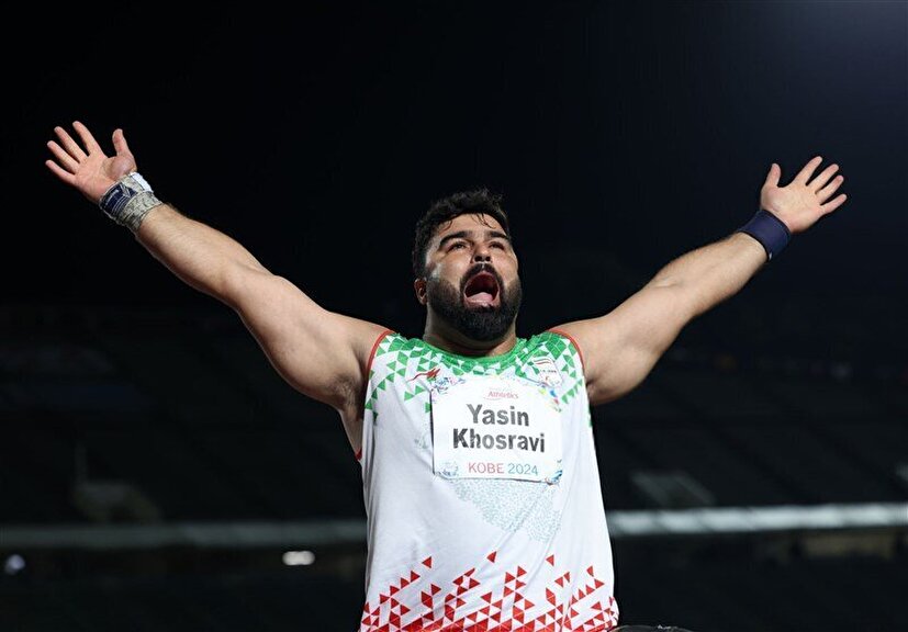 فیلم/ اهدای مدال پرتاب وزنه پارالمپیک 2024 به شهید هنیه توسط یاسین خسروی