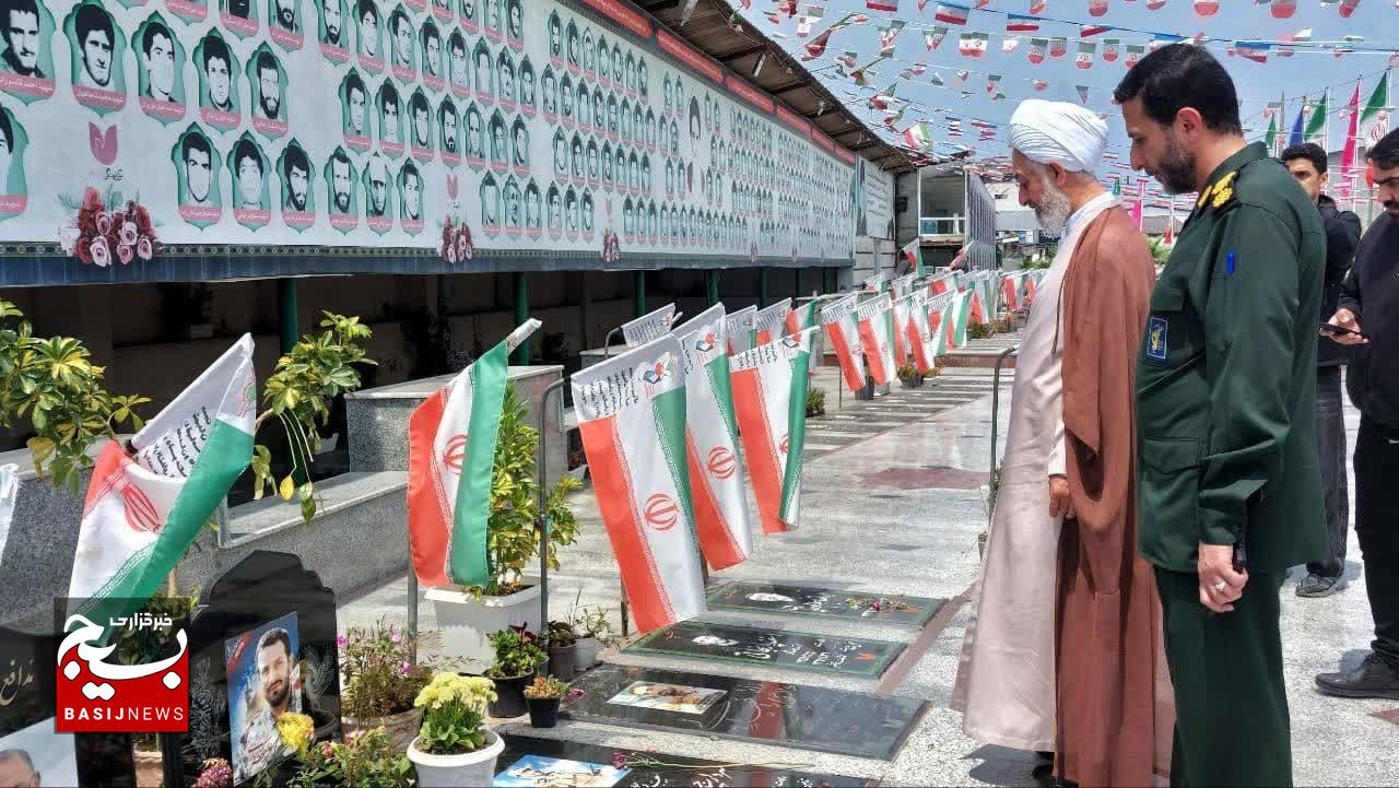 حضور نماینده ولی فقیه در سپاه کربلا مازندران در گلزار شهدای بابلسر