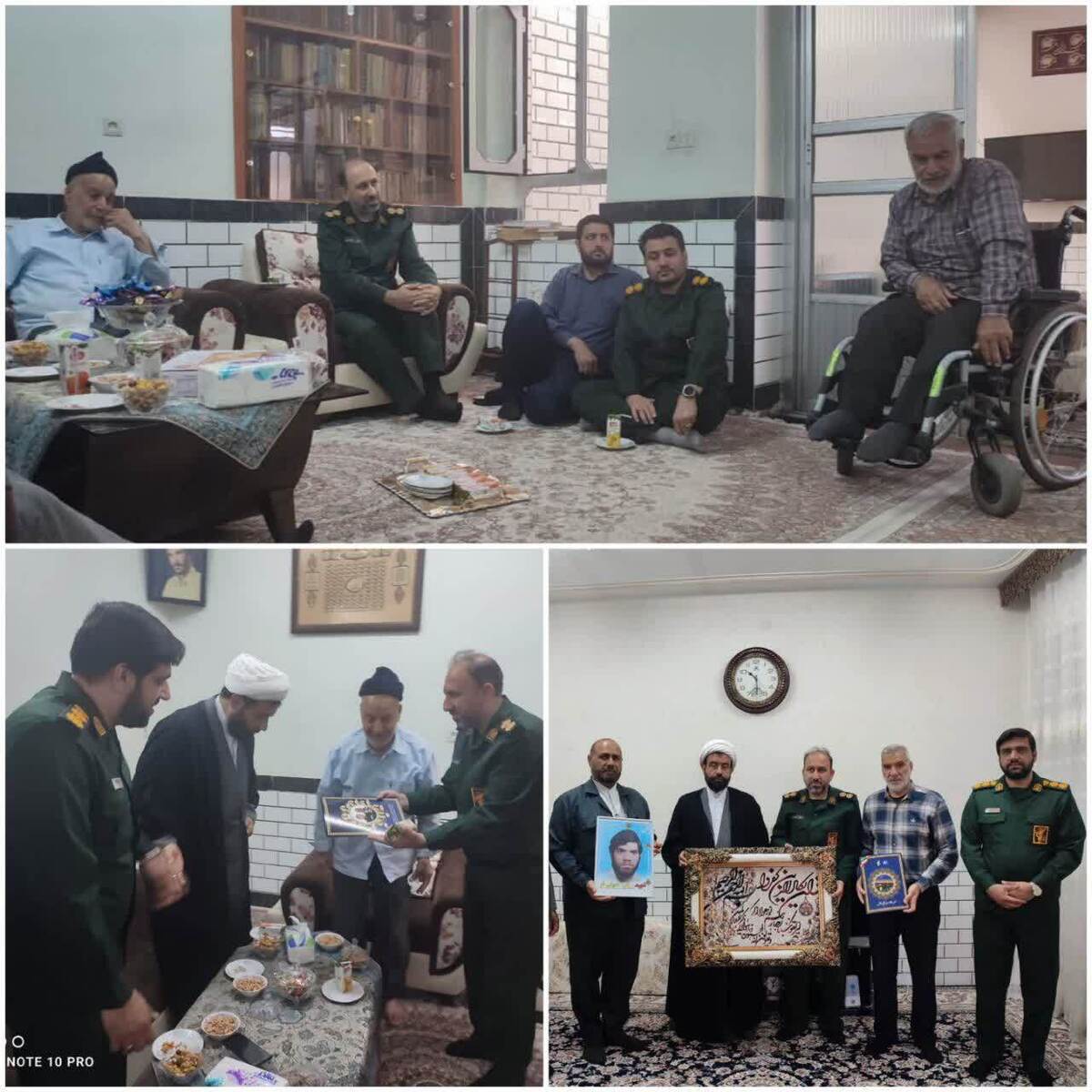دیدار فرمانده سپاه ناحیه دزفول و مسئول دفتر نمایندگی ولی فقیه در سپاه دزفول با خانواده معظم شهدا