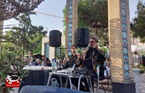 همنوا با سالار شهیدان؛ زمزمه عارفانه دعای عرفه در جوار قبور مطهر شهدا شهر گرمدره