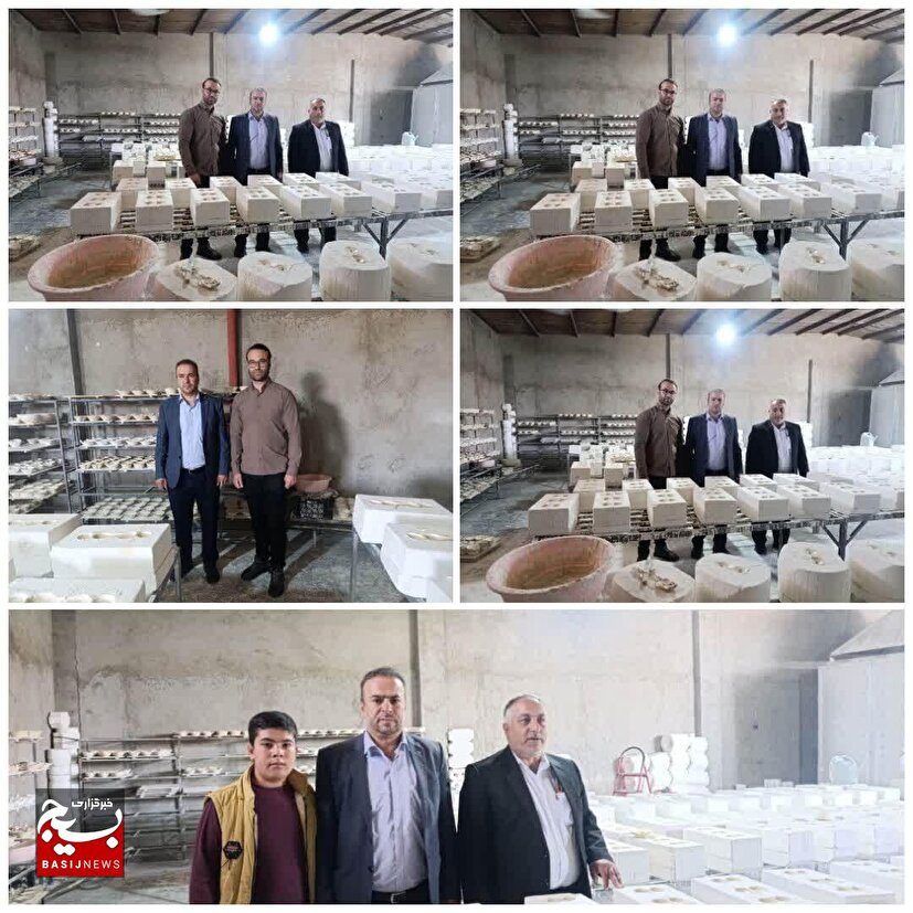 سرکشی مسئول بسیج مهندسین صنعت و معدن شهرستان کبودراهنگ استان همدان از واحد تولیدی سفال و سرامیک
