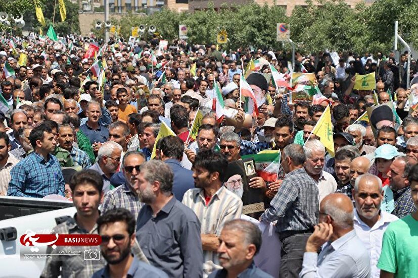 راهپیمایی مردم انقلابی اراک در پی اقدام جنایتکارانه رژیم‌ صهیونیستی