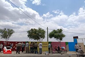 رنگ آمیزی  مدرسه ادب در روستای علی جوق از توابع بخش جوکار