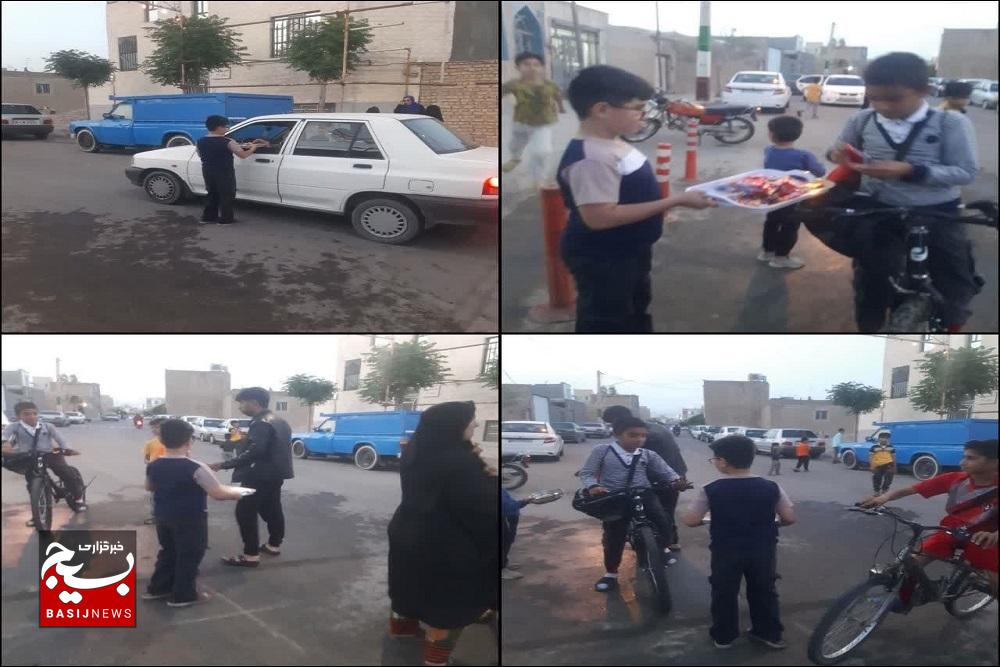از برپایی ایستگاه صلواتی تاجشن ازدواج حضرت در سرخه