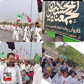 استقبال مردم شریف ایذه ازکاروان پیاده انصارالحسین(ع)