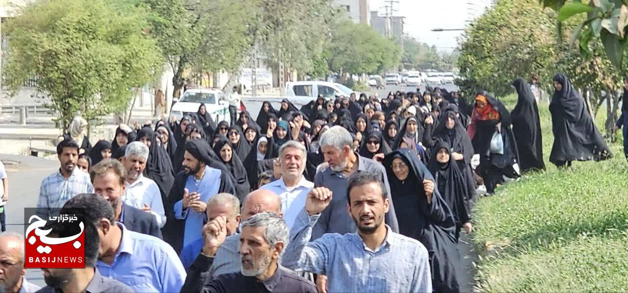 فریاد همبستگی با غزه در جیرفت؛ راهپیمایی بشارت نصر برگزار شد