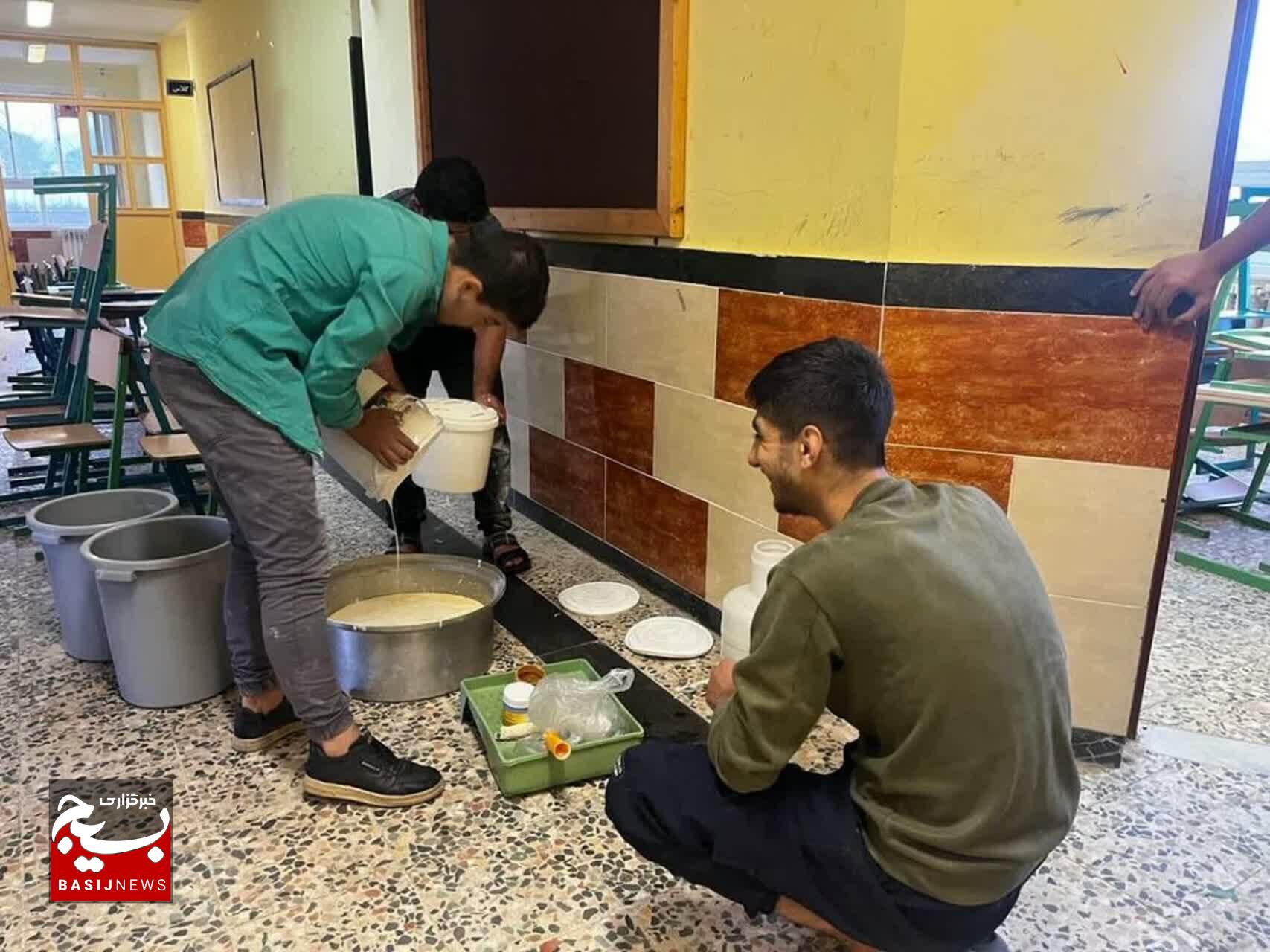 مدرسه‌هایی که با دست‌های بسیجیان جان تازه گرفتند