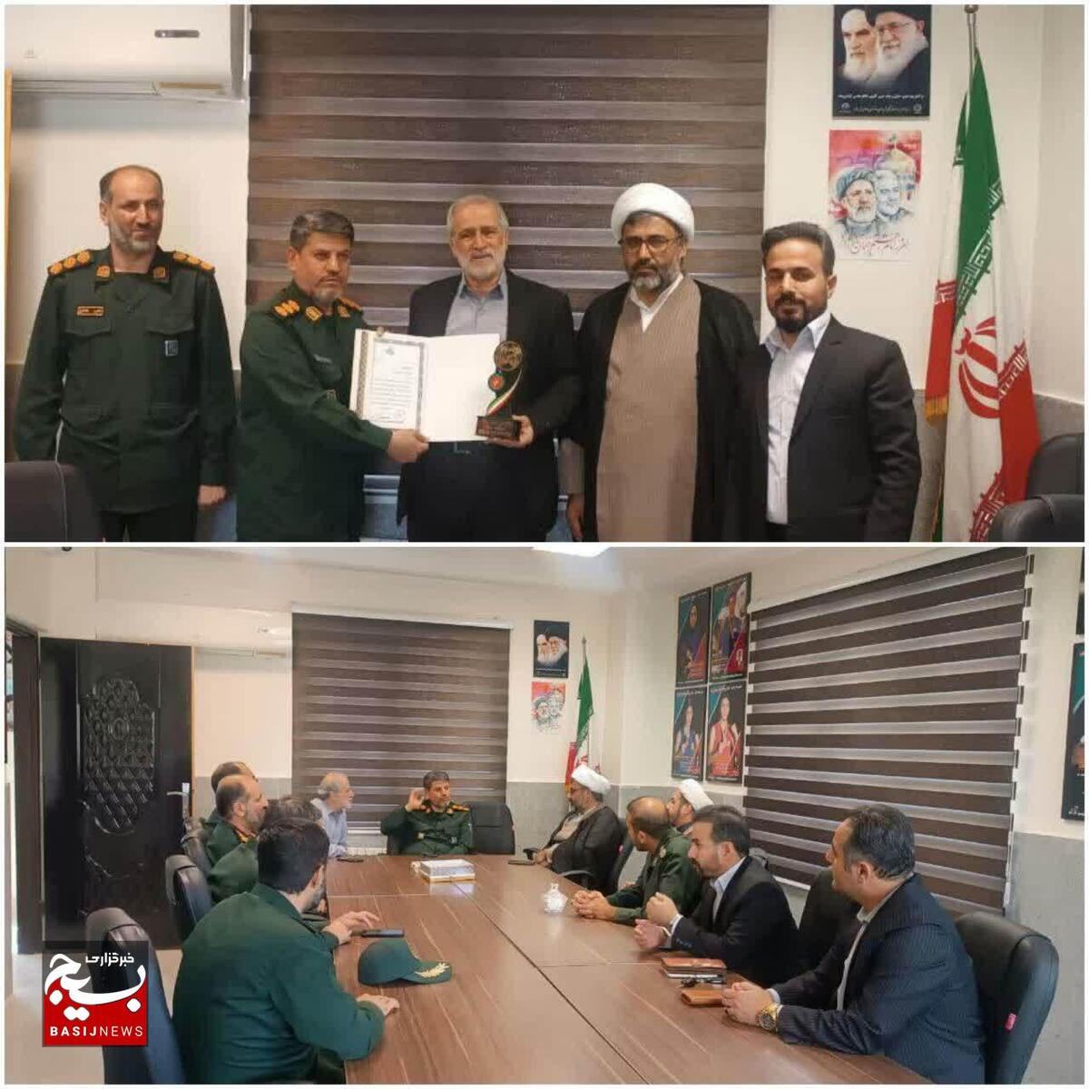 تجلیل فرمانده و نماینده ولی فقیه سپاه ناحیه امام رضا(ع) البرز از رئیس اداره ورزش شهرستان