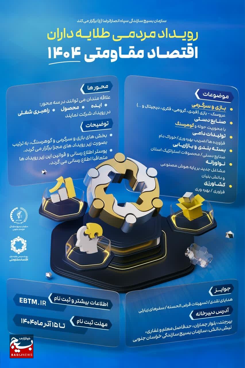 فراخوان بزرگترین رویداد مردمی اقتصاد مقاومتی استان در سال ۱۴۰۴