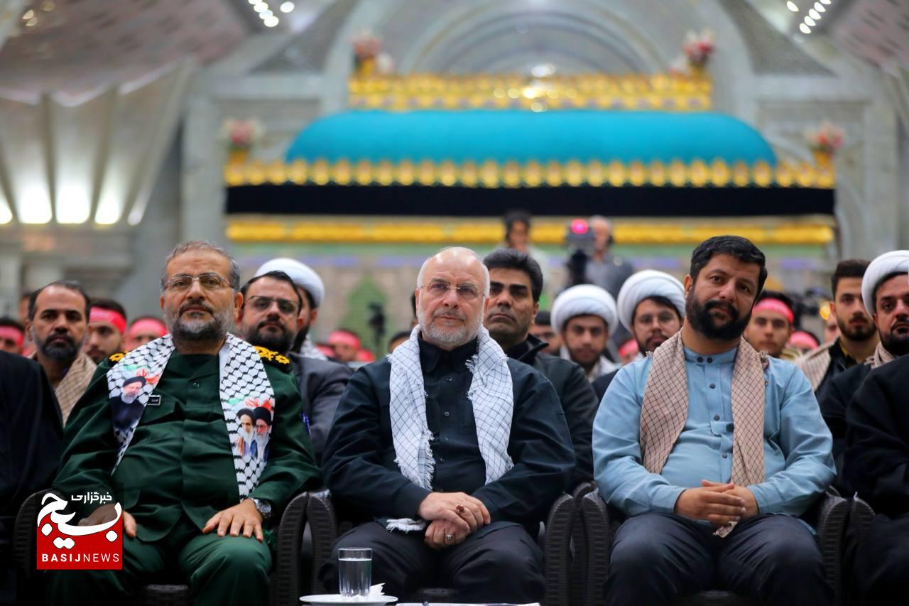 گردهمایی دانشجویان و طلاب بسیجی با حضور رئیس مجلس شورای اسلامی