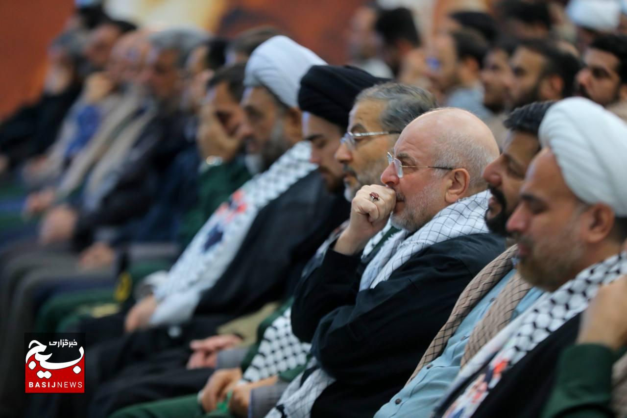 گردهمایی دانشجویان و طلاب بسیجی با حضور رئیس مجلس شورای اسلامی