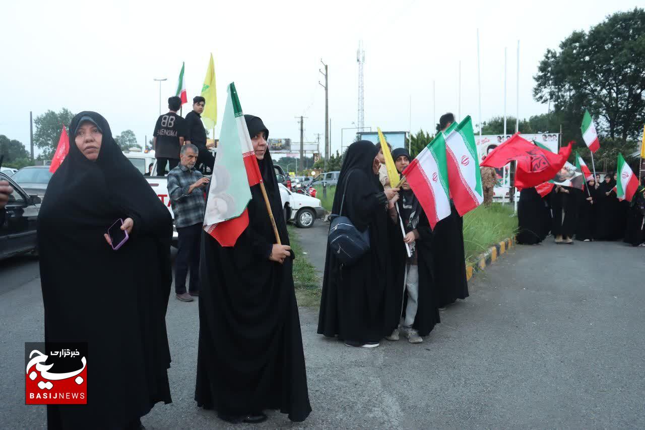 پرچم‌های جمهوری اسلامی و امام حسین (ع) در پویش میثاق با ولایت گیلان به اهتزاز درآمد