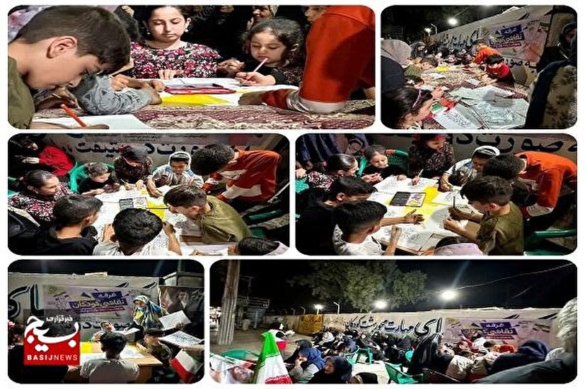 برپایی غرفه نقاشی کودکان در موکب