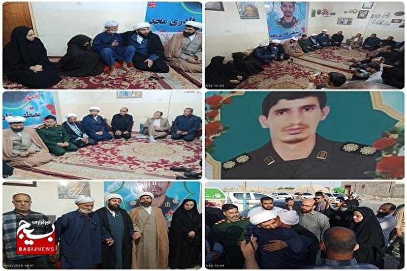 دیدار نماینده مقام معظم رهبری (مدظله‌العالی) با خانواده شهید مصطفی قادری مجد در شهرستان هامون